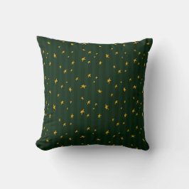 Holiday Green Yellow Stripe Star Christmas  Kissen