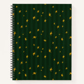 Holiday Green Yellow Stripe Star Christmas Notizblock (Vorderseite)
