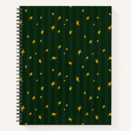 Holiday Green Yellow Stripe Star Christmas  Notizblock