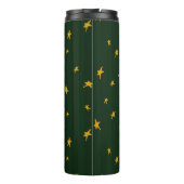 Holiday Green Yellow Stripe Star Christmas  Thermosbecher (Rückseite)