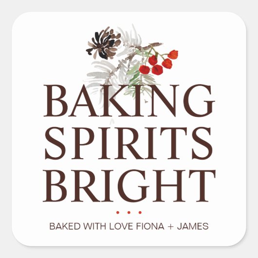 Holiday Greenerie Backbrien Quadratischer Aufkleber (Vorderseite)