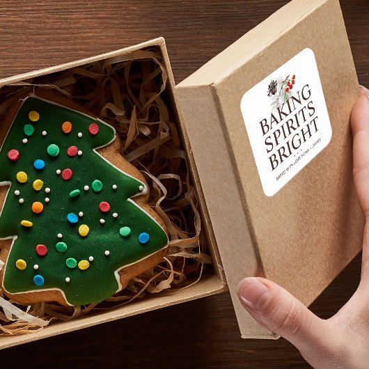 Holiday Greenerie Backbrien Quadratischer Aufkleber