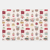 Holiday Greenery Berries Sterne Land Geschenkpapier Set (Vorderseite 3)