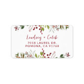 Holiday Greenery Christmas Return Address Adressaufkleber (Vorne)