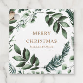 Holiday Greenery Frohe Weihnachten Geschenkanhänger (Vorderseite)