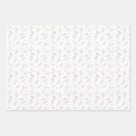 Holiday Greenery Geschenkpapier Set (Vorderseite)