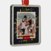 Holiday Greenery Keepake Foto Weihnachten Ornament Aus Metall (Rechts)
