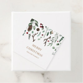 Holiday Greenery Merry Weihnachten Rudolph Nose Geschenkanhänger