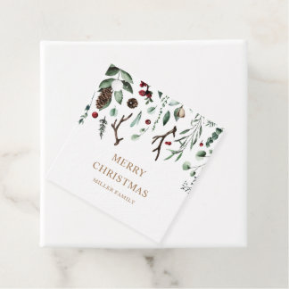 Holiday Greenery Merry Weihnachten Rudolph Nose Geschenkanhänger