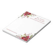 Holiday Greenery Personalisiert Teacher Gift Notizblock (Rotiert)