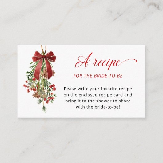 Holiday Greenery Recipe for the bride to be Begleitkarte (Vorderseite)