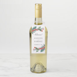 Holiday Greenery Watercolor Botanisch Flaschenanhänger