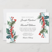 Holiday Greenery Watercolor Einladung zur Hochzeit (Vorderseite)
