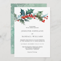 Holiday Greenery Watercolor Wedding