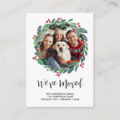 Holiday Greenery Wreath Custom Foto Moving Begleitkarte (Vorderseite)