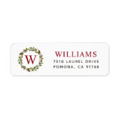 Holiday Greenery Wreath Monogram-Adresse (Vorne)