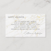 Holiday Greetings | Frohe Weihnachtsmeldung Visitenkarte (Rückseite)