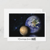 Holiday Greetings Mars Earth Space Foto Postkarte (Vorne/Hinten)