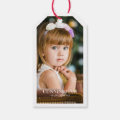 Holiday Greetings | Modernes und einfaches Foto Geschenkanhänger (Rückseite)