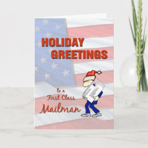 Holiday Greetings to a First Class Mailman Feiertagskarte