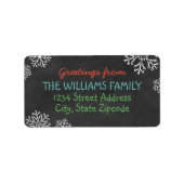 Holiday Gruß Black Chalkboard Rücksendeadresse Adressaufkleber (Vorne)