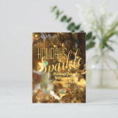 Holiday Gruß Gold Sparkle Moderner Chic Postkarte (Stehend Vorderseite)