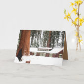 Holiday Grußkarte mit schneebedeckten Redwoods Karte (Gelbe Blume)