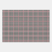 Holiday Hahnentrittmuster Classic Red Koordination Geschenkpapier Set (Vorderseite)