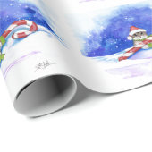 Holiday Hamster Christmas Candy Cane Gift Wrap Geschenkpapier (Rolleneckpunkt)