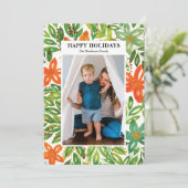 Holiday & Handgemalte Blume Feiertagskarte (Stehend Vorderseite)