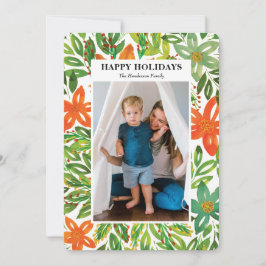 Holiday & Handgemalte Blume Feiertagskarte