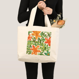 Holiday & Handgemalte Blume Jumbo Tote Bag Stoffbeutel
