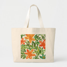Holiday & Handgemalte Blume Jumbo Tote Bag Stoffbeutel