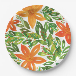 Holiday & Handgemalte Blume Pappteller