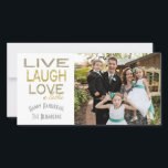 Holiday Hanukkah Card "Love a Latke" Foto Feiertagskarte<br><div class="desc">Holiday, Hanukkah Foto Card, "Live Lagh Liebe a Latke" Glossy, Fotokarte mit weißem Umschlag. Personalisieren Sie, indem Sie Fotos und Formulierungen ersetzen, "Happy Hanukkah, The Blumbergs" Anpassen Sie die Formulierung durch die Wahl Ihres bevorzugten Schriftartes Stil, Farbe und Größe. Danke, dass du angehalten und eingekauft hast! Viel geschätzt. Happy Hanukka!...</div>