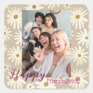 Holiday Happy Celebration Generic Foto Customizing Quadratischer Aufkleber