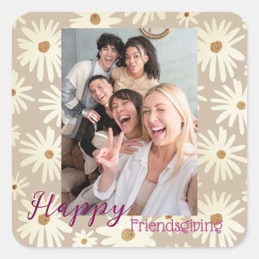 Holiday Happy Celebration Generic Foto Customizing Quadratischer Aufkleber (Vorderseite)