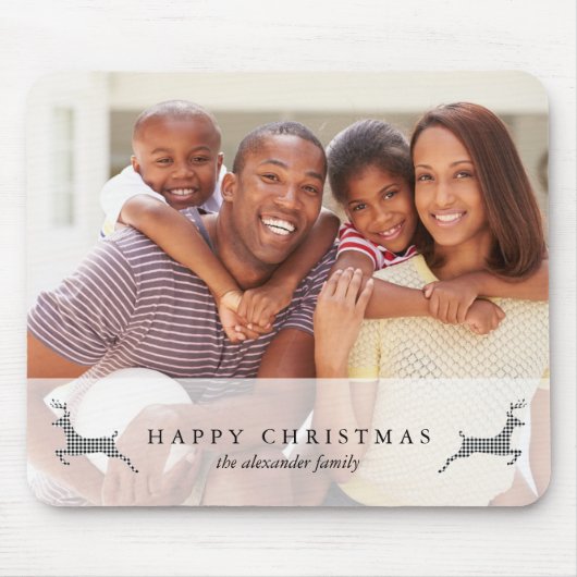 Holiday Happy Christmas Rustic Deer Foto Mousepad (Vorne)