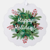 Holiday happy gnomes fun niedlich Family Ornament Karte (Rückseite)