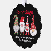 Holiday happy gnomes fun niedlich Family Ornament Karte (Links)