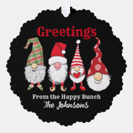 Holiday happy gnomes fun niedlich Family Ornament Karte