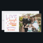 Holiday Happy Hanukkah Card "Liebe a Latke" Feiertagskarte<br><div class="desc">Happy Holiday, Hanukkah Foto Card, "Live Lagh Liebe a Latke" Glossy, Fotokarte mit weißem Umschlag. Personalisieren Sie, indem Sie Fotos und Formulierungen ersetzen, "Happy Hanukkah, The Blumbergs" Anpassen Sie die Formulierung durch die Wahl Ihres bevorzugten Schriftartes Stil, Farbe und Größe. Danke, dass du angehalten und eingekauft hast! Viel geschätzt. Happy...</div>
