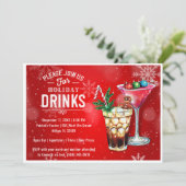 Holiday Happy Hour Einladung (Stehend Vorderseite)