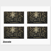 Holiday Happy New Year Snowflake Gold Confetti Rechteckiger Aufkleber (Blatt)