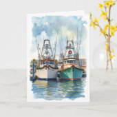 Holiday Harbor Watercolor Greeting Card Karte (Gelbe Blume)