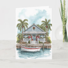 Holiday Harbour Hütte - Tropical Greeting Card