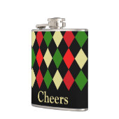 Holiday Harlequin Geometrisches Muster Flachmann (Links)