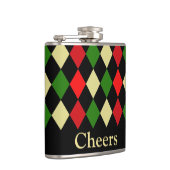 Holiday Harlequin Geometrisches Muster Flachmann (Rechts)