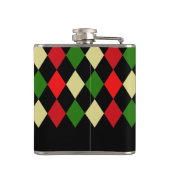 Holiday Harlequin Geometrisches Muster Flachmann (Rückseite)