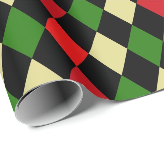 Holiday Harlequin Geometrisches Muster Geschenkpapier (Rolleneckpunkt)